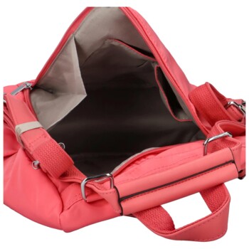 Dámsky látkový batoh kabelka broskyňovo ružový - Paolo Bags Myrtha