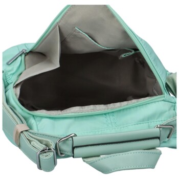 Dámsky látkový batoh kabelka mentolovo zelený - Paolo Bags Myrtha