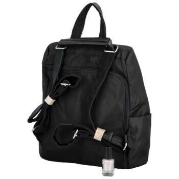 Dámsky látkový batoh kabelka čierny - Paolo Bags Myrtha