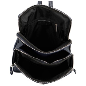 Dámsky kožený batoh kabelka tmavomodrý - Delami Fifa