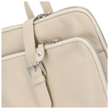 Dámsky kožený batoh kabelka svetlo béžový - Delami Fifa