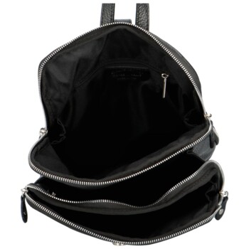 Dámsky kožený batoh kabelka čierny - Delami Fifa