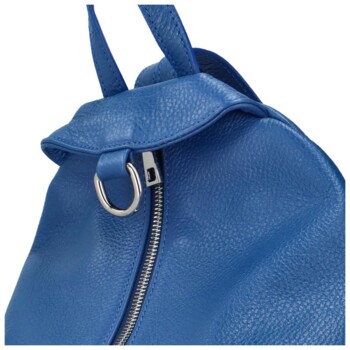 Dámsky kožený batoh kráľovsky modrý - ItalY Marnos