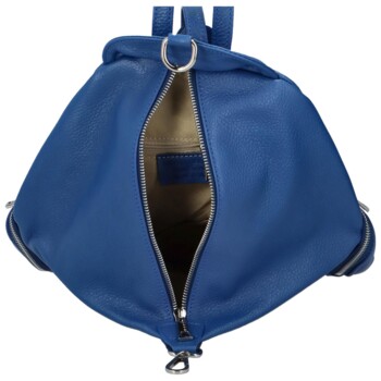 Dámsky kožený batoh kráľovsky modrý - ItalY Marnos