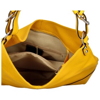 Dámska kožená kabelka žltá - ItalY Inpelle