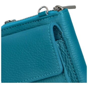 Dámska kožená peňaženka púzdro tyrkysovo modrá - Delami Nurse
