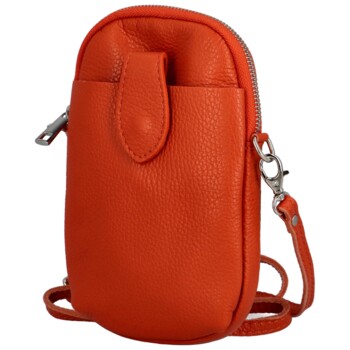 Dámska kožená crossbody kabelka oranžová - Delami Vannessa