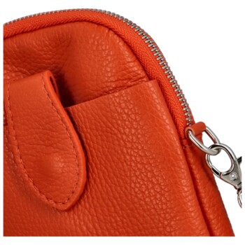 Dámska kožená crossbody kabelka oranžová - Delami Vannessa