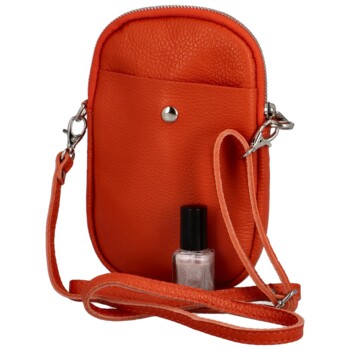 Dámska kožená crossbody kabelka oranžová - Delami Vannessa