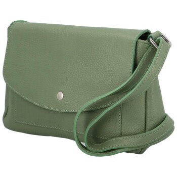 Dámska kožená crossbody kabelka šedozelená - Delami Bewerly