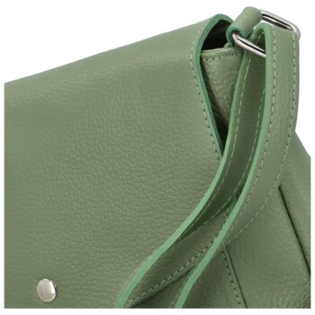 Dámska kožená crossbody kabelka šedozelená - Delami Bewerly