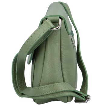 Dámska kožená crossbody kabelka šedozelená - Delami Bewerly
