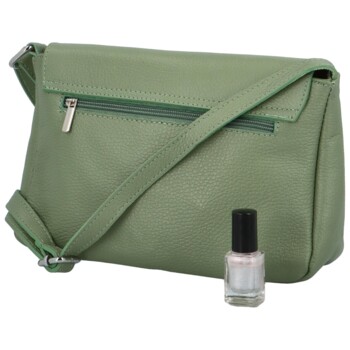 Dámska kožená crossbody kabelka šedozelená - Delami Bewerly
