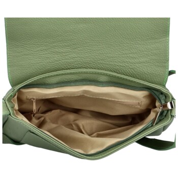 Dámska kožená crossbody kabelka šedozelená - Delami Bewerly