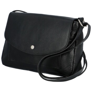 Dámska kožená crossbody kabelka čierna - Delami Bewerly