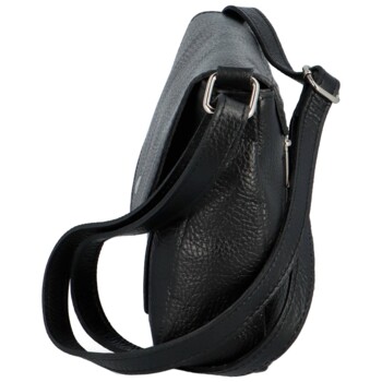 Dámska kožená crossbody kabelka čierna - Delami Bewerly