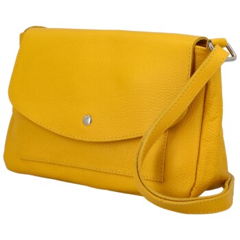 Dámska kožená crossbody kabelka žltá - Delami Bewerly
