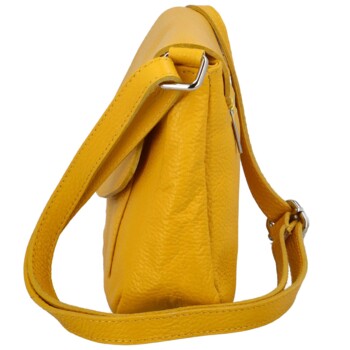 Dámska kožená crossbody kabelka žltá - Delami Bewerly