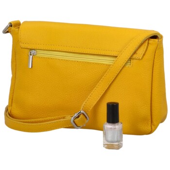 Dámska kožená crossbody kabelka žltá - Delami Bewerly