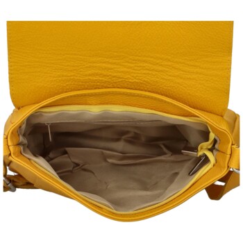 Dámska kožená crossbody kabelka žltá - Delami Bewerly