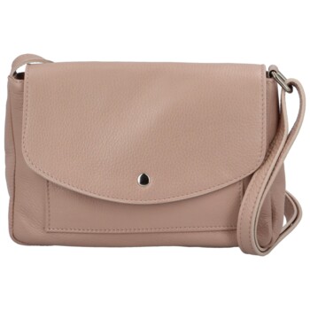 Dámska kožená crossbody kabelka bledo ružová - Delami Bewerly