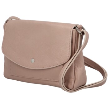 Dámska kožená crossbody kabelka bledo ružová - Delami Bewerly