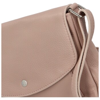 Dámska kožená crossbody kabelka bledo ružová - Delami Bewerly