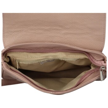 Dámska kožená crossbody kabelka bledo ružová - Delami Bewerly