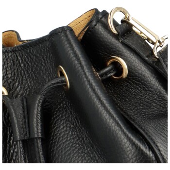 Dámska kožená kabelka cez rameno čierna - Delami Volira