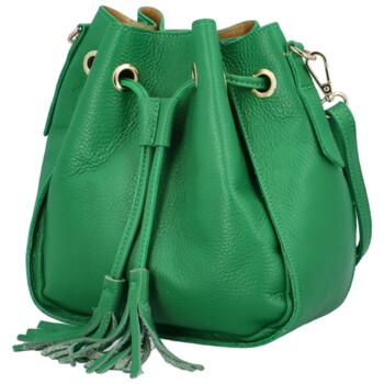 Dámska kožená kabelka cez rameno zelená - Delami Volira