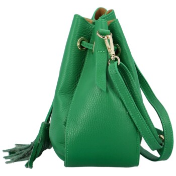 Dámska kožená kabelka cez rameno zelená - Delami Volira