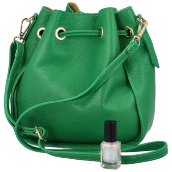 Dámska kožená kabelka cez rameno zelená - Delami Volira