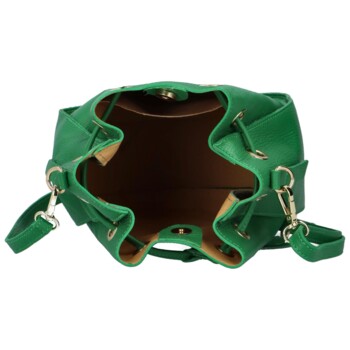 Dámska kožená kabelka cez rameno zelená - Delami Volira