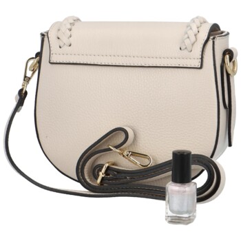 Dámska kožená crossbody kabelky svetlo béžová - Delami Pettura