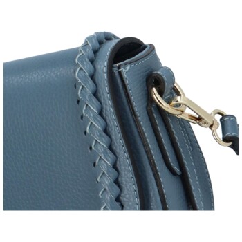 Dámska kožená crossbody kabelky džínsovo modrá - Delami Pettura