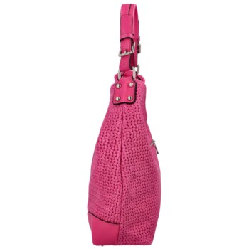 Dámska kožená kabelka fuchsiová - ItalY Inpelle Pattern