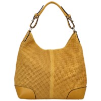Dámska kožená kabelka tmavo žltá - ItalY Inpelle Pattern