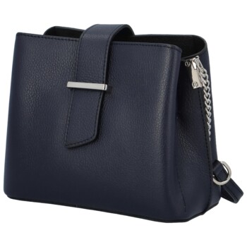 Dámska kožená crossbody kabelka tmavo modrá - ItalY Euren