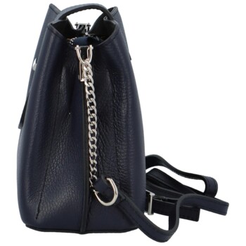 Dámska kožená crossbody kabelka tmavo modrá - ItalY Euren