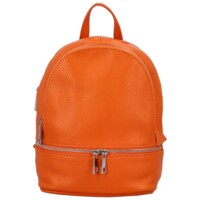 Dámsky kožený batôžtek kabelka oranžový - Delami Veren