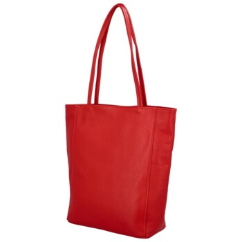 Dámska kožená kabelka cez rameno výrazná červená - ItalY Nooxies
