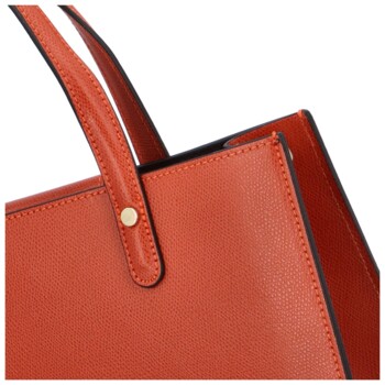 Dámska kožená kabelka do ruky tehlovo červená - Delami Silvia
