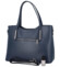 Väčšia kožená kabelka tmavo modrá - ItalY Sandy