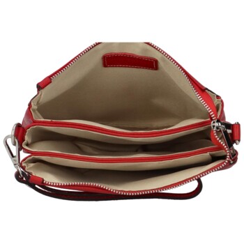 Dámska kožená listová kabelka červená - ItalY Bonnie