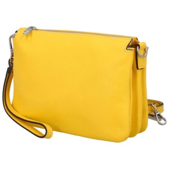 Dámska kožená listová kabelka žltá - ItalY Bonnie