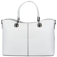 Dámska kožená kabelka do ruky biela - Delami Abstira