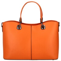 Dámska kožená kabelka do ruky oranžová - Delami Abstira