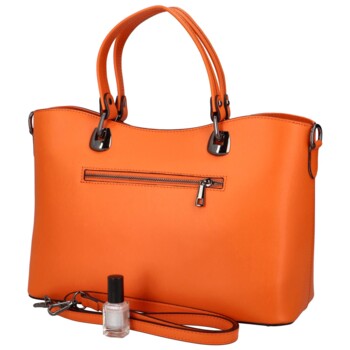 Dámska kožená kabelka do ruky oranžová - Delami Abstira