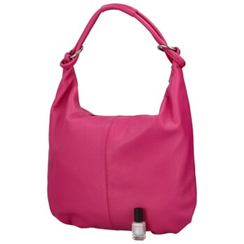Dámska kožená kabelka cez rameno fuchsiová - Delami Avera