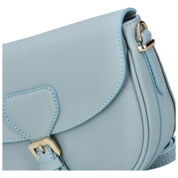 Dámska kožená kabelka cez rameno svetlo modrá - ItalY Dreuty